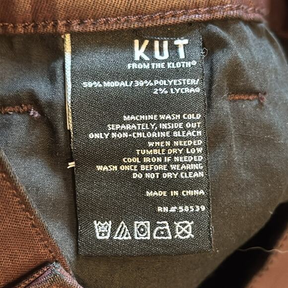 NWOT Kut from the Kloth Mia High Rise Skinny Wet Look Bordeaux Jeans Size 8 - Picture 10 of 12